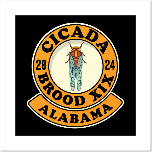 Cicada Brood XIX Alabama Wall Art by Huhnerdieb Apparel